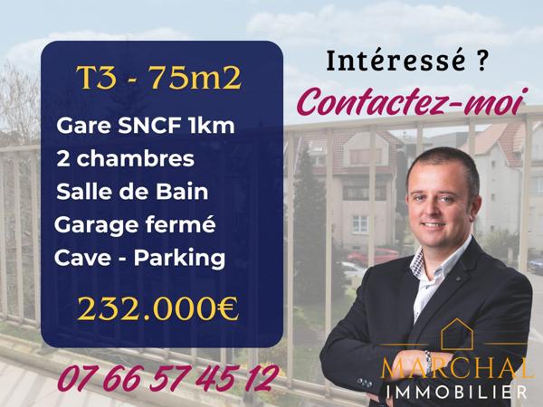 74 m², Balcon, Garage Parking – Proche gare Thionville