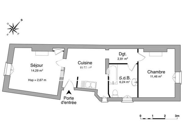 Location Appartement 2 pièces 46.39 m² - 88 BD JEAN JAURES Clichy 92110