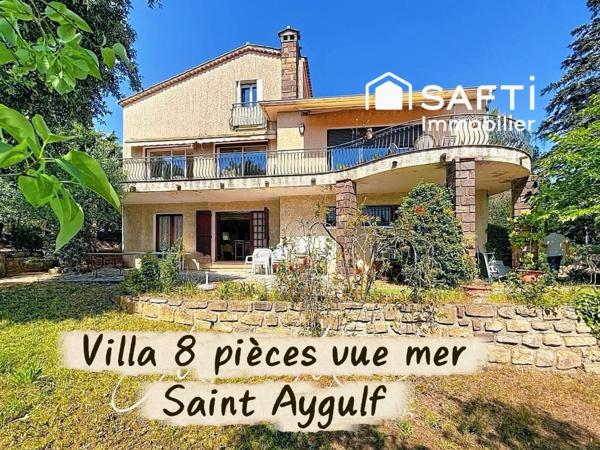 Saint-Aygulf – Villa 8 pièces de 248 m² avec vue mer, 6 chambres, double garage et terrain de 1 000 m²