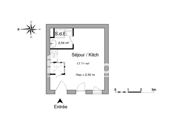 Location Studio meublé 19.88 m² - RUE ANDRE GABARET La Rochelle 17000