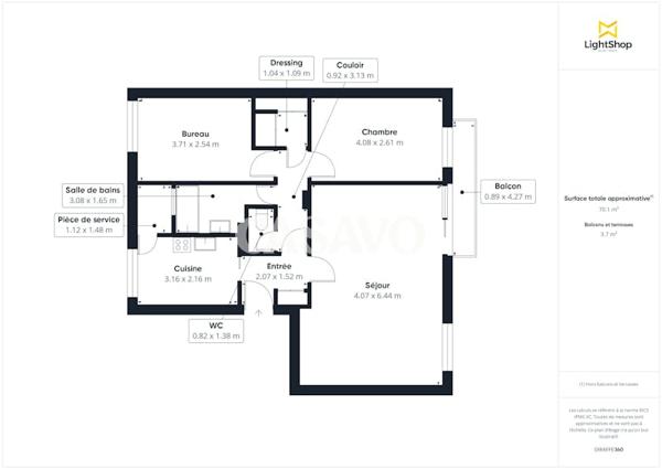 Vente Appartement 4 pièces de 71m² - 95600 Eaubonne