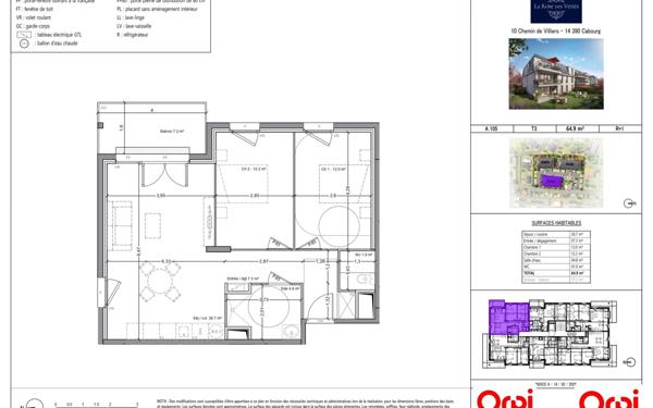 Appartement à vendre    3 pièces • 65,10 m2 Cabourg