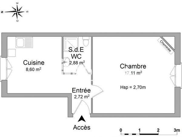 Location Studio 31.31 m² - 9 RUE COURBET Nancy 54000