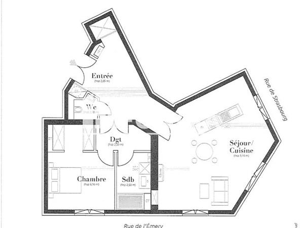 Location Appartement 2 pièces 68.1 m² - LE CARREAU DES DUCS Nantes 44000