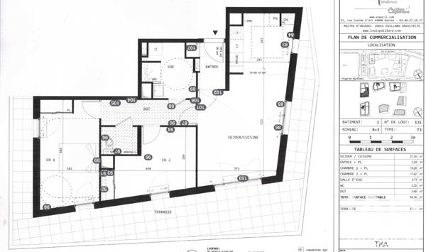 Appartement à vendre 3 pièces 69,56 m² Nantes