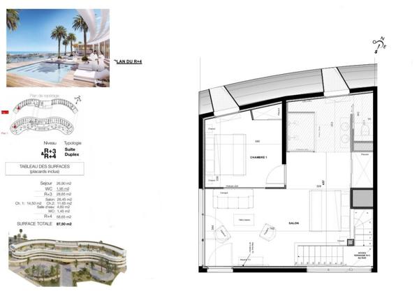Le haut de gamme s'invite dans ce Duplex de 87,50 m² exposé Sud au sein du village naturiste du Cap d'Agde