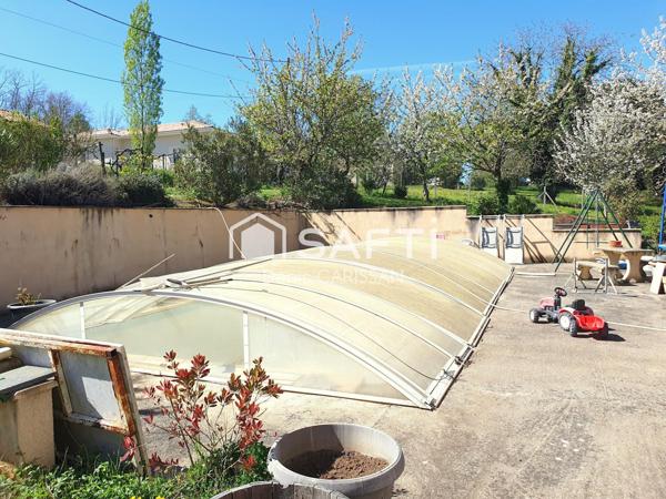 Longère rénovée + piscine + hangar et garages
