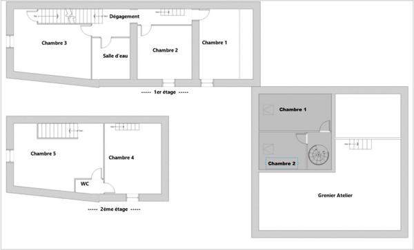 Maison de village en pierre et son gîte à Voiteur