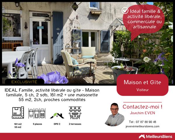 Maison de village en pierre et son gîte à Voiteur