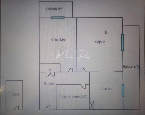 Appartement à vendre 3 pièces de 43 m²