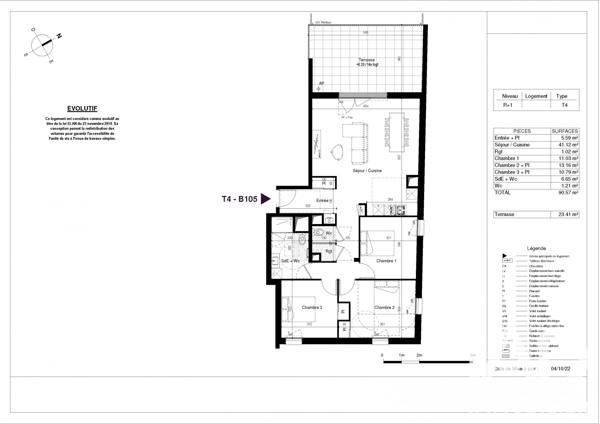 Appartement à vendre 4 pièces 90,57 m² La Rochelle