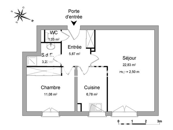 Location Appartement 2 pièces 50.83 m² - 56 RUE BERNARD LE PECQ Laval 53000