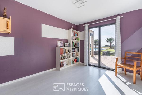 Maison contemporaine sur les hauteurs de Anse avec vue imprenable sur la chaine des Alpes