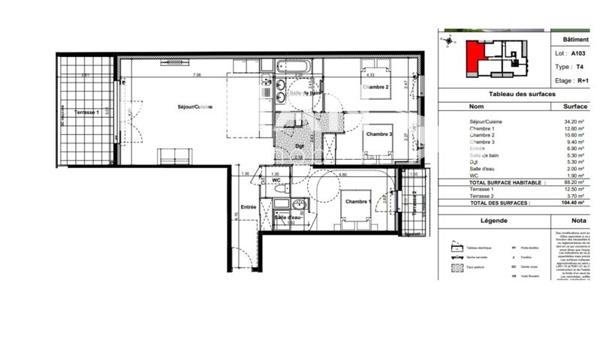 Appartement à vendre |  Salon-de-Provence |  4 pièces | 87 m²