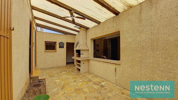 Istres, Maison 125m², type 4, 3 chambres, au calme absolu, atelier, garage, cave, véranda, terrasse et jardin