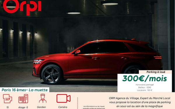 Stationnement à louer    Paris 16