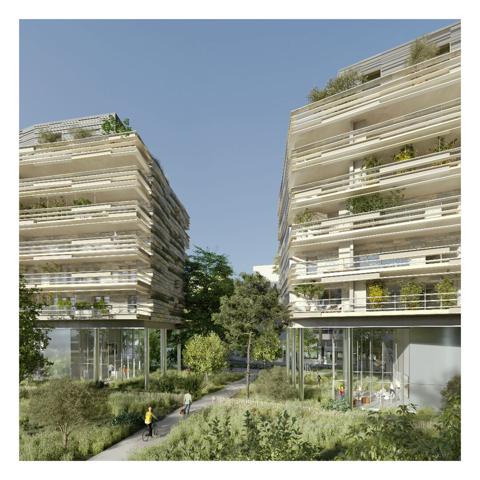 À vendre - Port Marianne : T4 traversant neuf de 96 m² - deux balcons de 19m2 - double garage privatif