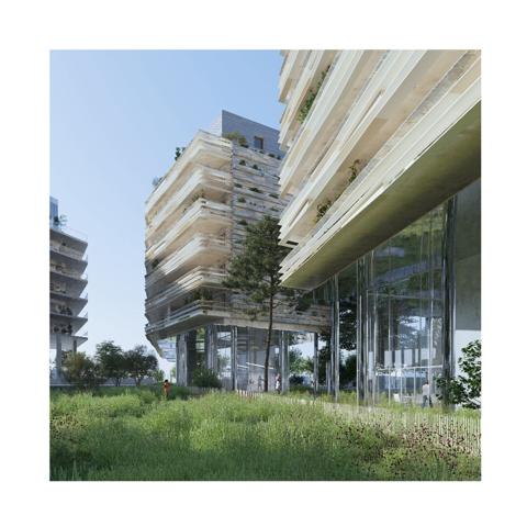 À vendre - Port Marianne : T4 traversant neuf de 96 m² - deux balcons de 19m2 - double garage privatif