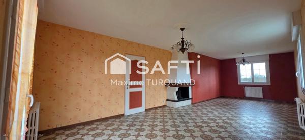 Pavillon plain-pied 104m², 3 chambres, 1200m² de terrain.