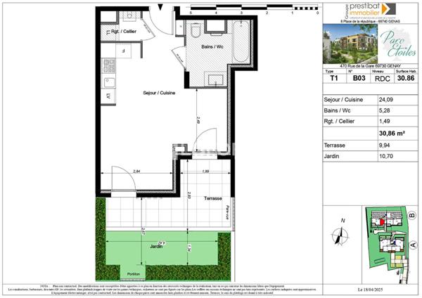 Achat appartement Genay - 1 pièce(s) - 31 m² - 190 000 €