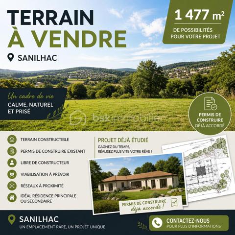 Terrain de 1 477 m²