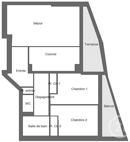 Appartement T3 à vendre  3 pièces - 64,69 m2 MARSEILLE - 13005