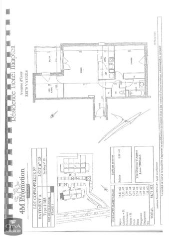 Appartement à louer 3 pièces 51.79m² Vayres (33870)