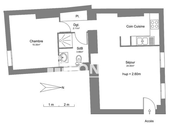 Location Appartement 2 pièces 40.74 m² - 9 RUE DE LA SEDE Tarbes 65000