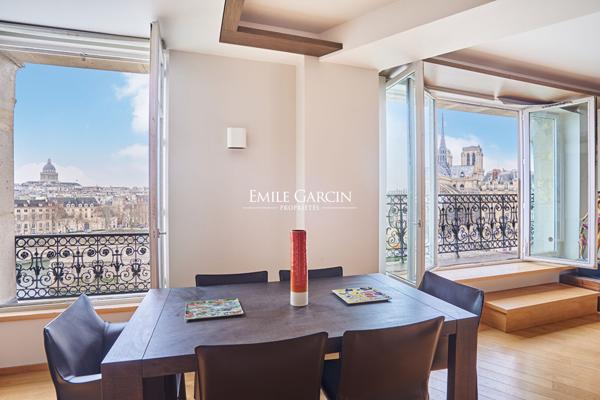 A vendre - appartement  d'exception - vues monuments -  Ile Saint Louis - 75004 - Paris