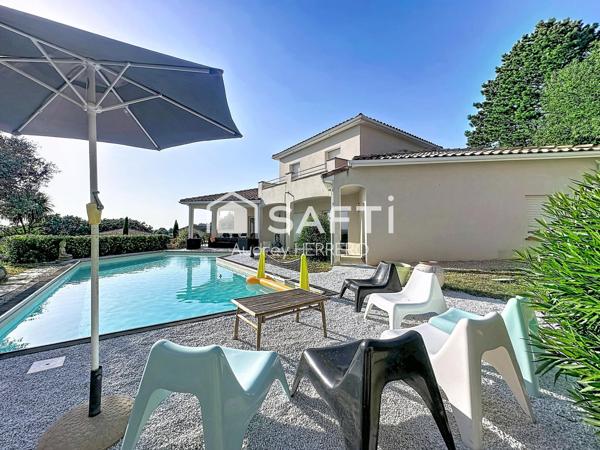 Maison T6/7 180 m2 avec piscine côteaux de CASTELGINEST  - Vue dégagée