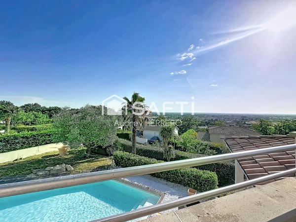 Maison T6/7 180 m2 avec piscine côteaux de CASTELGINEST  - Vue dégagée