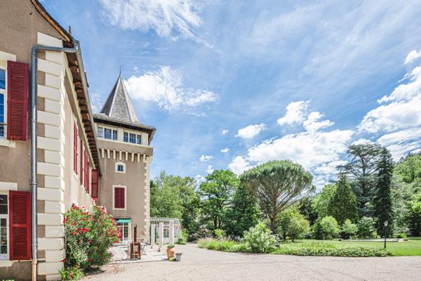 Decazeville (12300) Château, maison d'hôtes, proche du village de Conques, tour circulaire, jardin d'hiver, parc, piscine