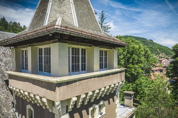 Decazeville (12300) Château, maison d'hôtes, proche du village de Conques, tour circulaire, jardin d'hiver, parc, piscine