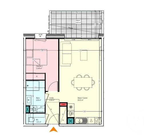 appartement à vendre  2 pièces - 48,66 m2 CHAMBERY - 73