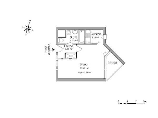 Location Studio 27.92 m² - 34 & 36, AVENUE VERDUN Meylan 38240