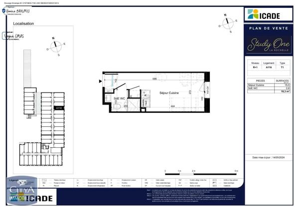 Appartement à louer 1 pièce 18.3m² La Rochelle (17000)