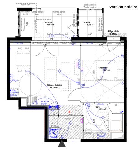 Appartement 2 pièce(s) 1 chambre(s) 42.94 m²