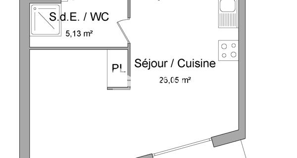 Location Studio 31.18 m² - Vénissieux 69200