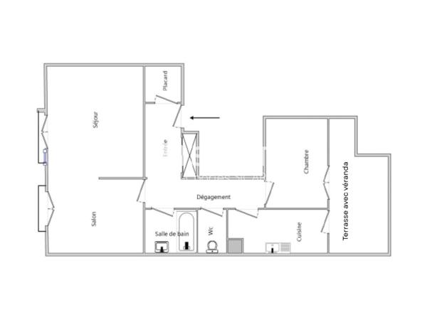 Terrasse, cave et parking – Paris 15 à rénover