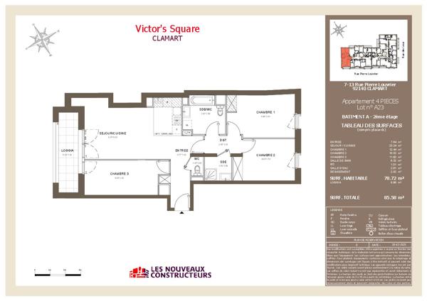 Appartement 4 pièces 78.72 m2