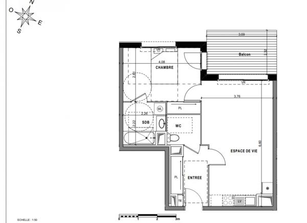 Appartement Sciez 2 pièces 48.22 m2