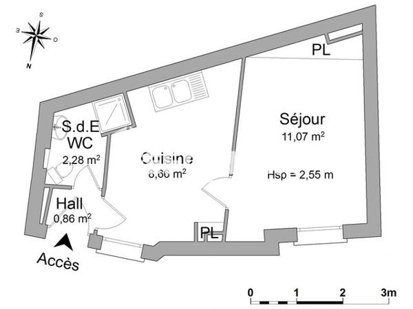 Location Studio 22.87 m² - 27 RUE DU VIEIL ABREUVOIR Saint Germain En Laye 78100