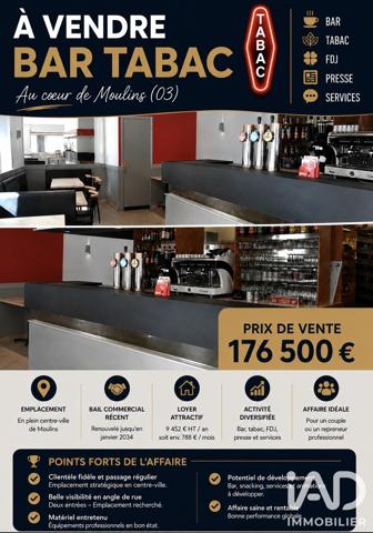 Tabac, Presse, Loto​ à vendre 170 m² Moulins