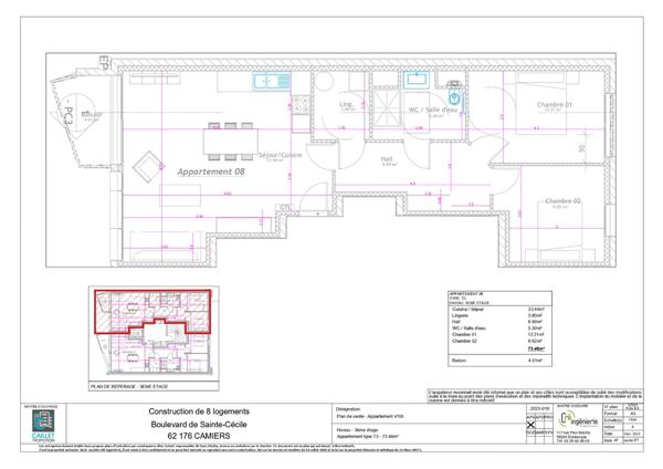 Appartement Sainte Cecile 3 pièce(s) 73.46 m2