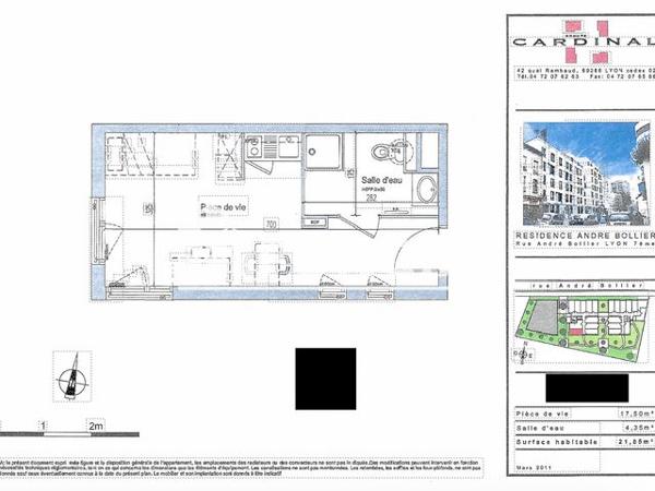 À vendre Studio 18 m² - Lyon 69007