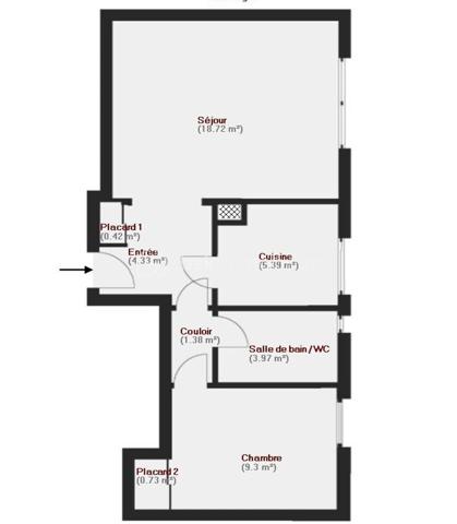 Appartement de 44 m²