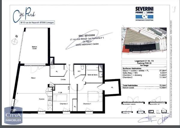 Appartement à louer 3 pièces 70.54m²