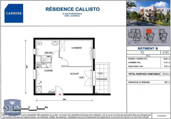 Appartement à louer 2 pièces 41.14m² La Norville (91290)