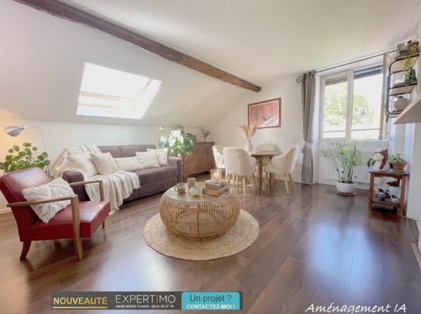 IGNY CENTRE - PREMIERE ACQUISITION OU INVESTISSEUR - 58m2 au sol mansardés et en DERNIER ETAGE - CHARME - LUMI