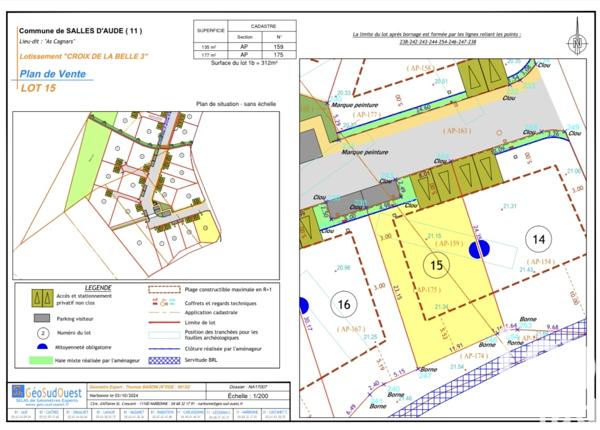 Terrain à vendre 312 m² Salles-d'Aude